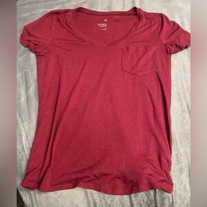 Burgundy V-neck Tshirt